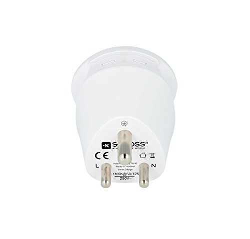 SKROSS Combo World to India: Reiseadapter für Reisen aus der ganzen Welt in Länder, die den indischen oder den Schuko-Standard verwenden - 5