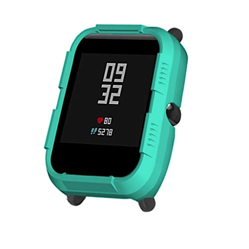 QuickZ Protector para xiaomi huami amazfit bip Youth,PC Caso Cubierta Funda de Protección para xiaomi huami amazfit bip smartwatch Reloj Fundas Protector de Carcasa (B# Menta Verde)