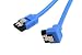 Produktbild InLine® SATA Anschlusskabel 50cm abgewinkelt Blau, mit Sicherheitslasche