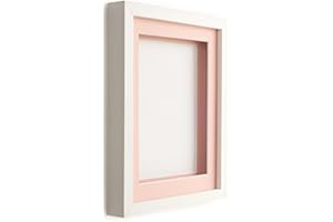 Frame Company White 12x10 inch Box Frame With Pink Mount for Image 10x8 inch *Choice of Size and Mount Colour* Fitted with Real Glass