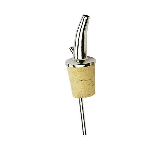 Westmark 43702280 zwei Spirituosen-Ausgießer für Flaschen, Mit Luftröhrchen, Naturkorken/Messing, Nickelfrei, Classic-Gastro, Silber