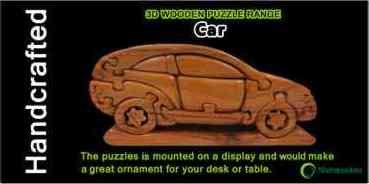 Car 3D Puzzles for adults & kids : Novelty Xmas jigsaw gift Ideas for boys : Fun childrens Christmas Present and ornament! Top brain teaser puzzle handmade from wood