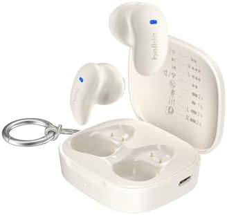 Belkin SoundForm Anywhere Auricolari Bluetooth, Leggeri con Comfort Duraturo, Resistenza all'Acqua di Grado IPX4, Cuffie In Ear Wireless per iPhone, iPad, Tablet, Laptop, Corsa, Sport e Altro, Bianco