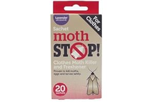 20 Lakeland Moth Stop Repellent Sachets – Lasts 3 Months Against Moths & Larvae Lavender Scented