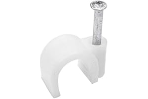 KnnX 28307 - Graffette Fermacavo con Chiodo - Rotonde - Bianco - 7,0 mm - Confezione da 50