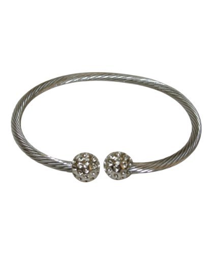 Preisvergleich Produktbild MAGNETIC STAINLESS STEEL CABLE SILVER BALL GOLF BRACELET
