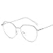 Produktbild Einfache Brille Retro Knit Irregular Frames Die Blu-ray Flat Glasses Allgemeine Computerbrillen Männer und Frauen (Farbe : Silber, Größe : Free Size)