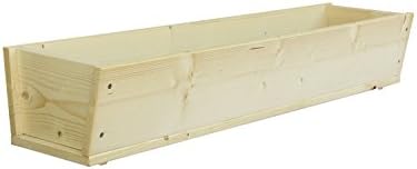 Flower Box/Planter, 105.5 x 23.5 x 18.5 cm, Natural Wood