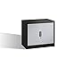 Produktbild CP Rollladenschrank, Höhe 720 mm, BxT 800 x 420 mm, 1 Fachboden schwarz/lichtgrau - Beistellschrank Büroschrank Sideboard Stahlschrank