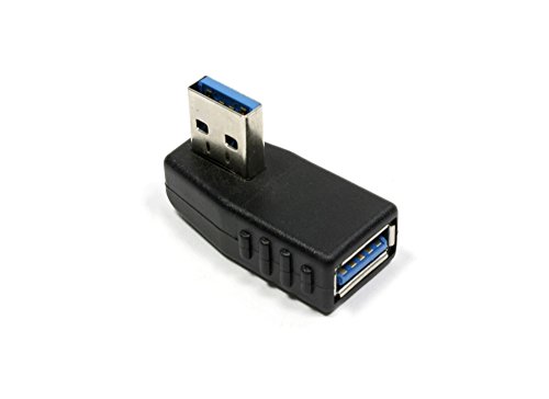 COM-FOUR® 2er Set Adapter USB 3.0 Stecker auf Buchse rechts und links gewinkelt 270° horizontal (2 Stück – links/rechts) - 4
