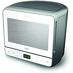 Whirlpool Max 39 WSL - Four à micro-ondes et grill, 13 litres, argenté, avec cuit-vapeur, grille haute, assiette avec poignée amovible pour fonction Crisp, silencieux (0 décibel), en acier, blanc