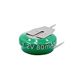 vhbw NiMH Ersatz Knopfzellen-Akku (1x Zelle) Typ V80H 80mAh 1.2V passend für Modellbau-Akkus, Solar-Leuchten UVM.