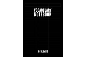 Vocabulary Notebook 3 Columns: Vocabulary Notepad | Foreign Language Vocabulary Learning Notebook | A4 Size | Vintage Black