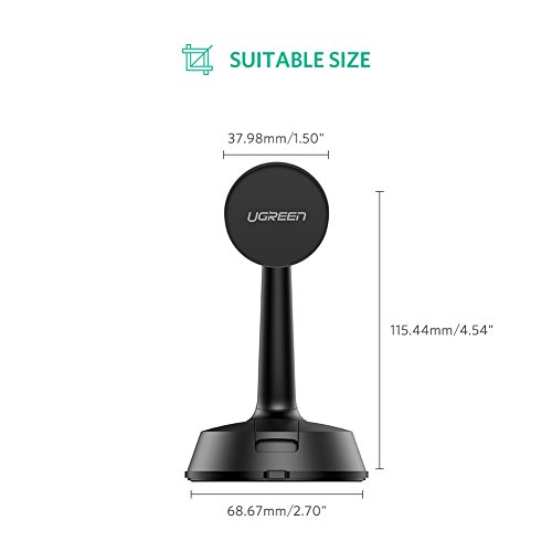 UGREEN Porta Cellulare Magnetico Universale con Ventosa, Supporto Auto Per Parabrezza Cruscotto, Supporto Magnetico Cellulare per GPS, iPhone X/ iPhone 8/ 8 Plus, Samsung Galaxy S8 / S8 Plus, ecc.