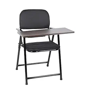 Glorioso-Metal Folding Student Chair with Writing Pad for Work from Home, Study - Brown