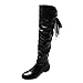 Produktbild Stiefel Damen warme Kniestiefel Spitzen Riemchen Flache Fersenstiefel Schuhe Stiefel Outdoor Snowboots
