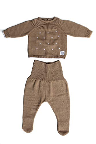 Minutus Set in Maglia per Neonato di Cotone (Marrone, 0/1 Mese)