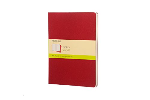 Télécharger Moleskine Set de 3 cahiers pages blanches Très grand format Couverture souple 19 x 25 cm Rouge Francais PDF