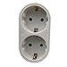 Produktbild annotebestus 2er Steckdose, 1 Bis 2 16A EU-Steckdose Adapter, AC 250V 50Hz 1 zu 2 EU/DE Stecker, Feuerhemmendes ABS