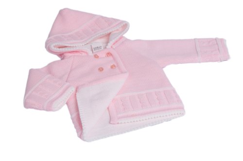 Dandelion Knitted Unisex Baby Jacket for 0 - 3 Months Pink