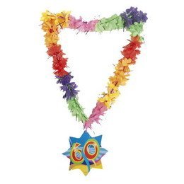 Blumenkette mit Lametta zum 60. Geburtstag