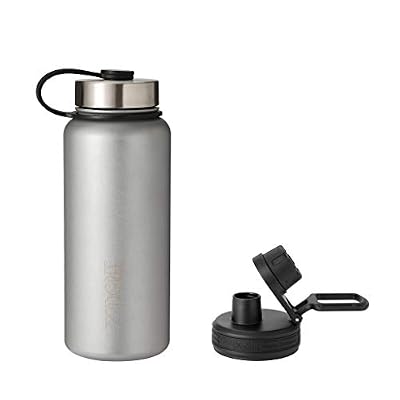720°DGREE Bouteille Isotherme noLimit - 410ml, Gris | Gourde en Acier Inoxydable d'eau, thé, café, jus, Boisson Chaud ou Froid | Premium de Isolée sous Vide + Gratis Sport Couvercle