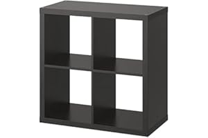 IKEA KALLAX Shelving unit, larger storage solution, (black-brown, 77x77)
