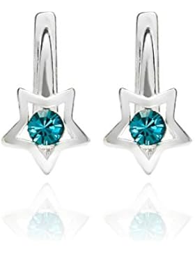 butterfly Mädchen Silber-Ohrringe Sterlingsilber 925 türkis Swarovski Elements original Stern Satin-Beutel, Geschenkartikel...