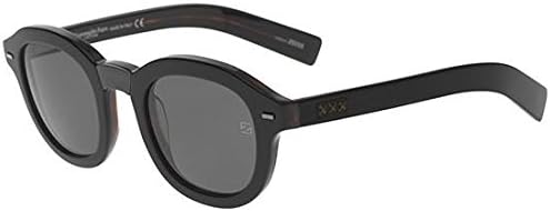 Ermenegildo Zegna Couture - ZC0011, Geometric, acetate, men, BLACK HAVANA/DARK GREY(05A A), 47/23/145