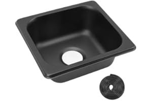 CHICIRIS Stainless Steel Sink, Drop in Bar Sink, 176 * 162 * 65mm, Black Electroplated, 304 Stainless Steel, for Boat, Caravan, RV, Kitchenette, Compact Space