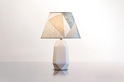 Desk Lamp In Tuscan Ceramics and Linen - HandMade - Made in Italy