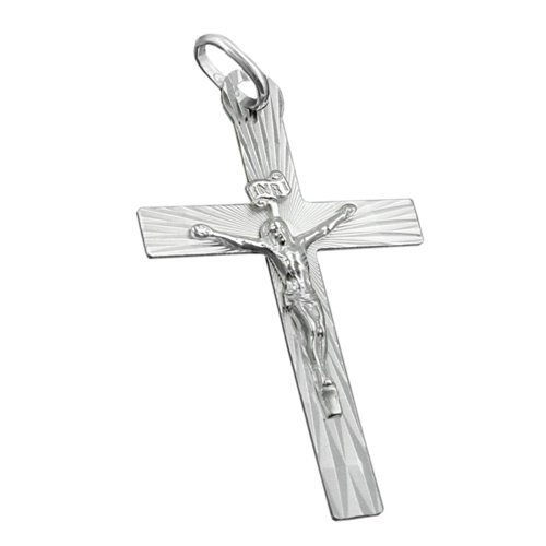 Kettenanhänger Religiöses Kreuz Jesus 34 x 21 mm Silber 925 inkl. kleiner Schmuckbox