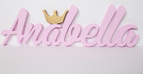 MIA Namensschild „Annabella“ mit goldfarbener Krone,Kontaktieren Sie den Verkäufer über die Amazon-Nachricht, um den Namen und die Farbe anzugeben