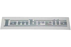 FDONLINEHANDEL Adesivo per auto con scritta Lambretta in argento, 14 mm x 100 mm