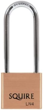 Henry Squire Lion Premium Solid Brass 5 pin Long Shackle Double Locking Padlock, 39.5 mm (Length)