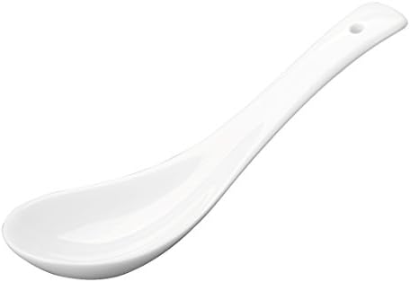 WINCANG Bone China Soup Spoons-12 Pack,White (12, White)
