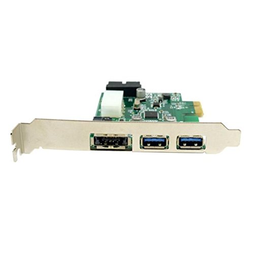 Goliton® Desktop PCI-E Erweiterungskarte USB3.0 / eSATA / USB3.0 / 20PIN Expansion Riser – Grün - 3