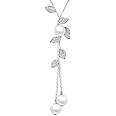 Shining Diva Fashion Crystal Flower Stylish Long Chain Pendant Necklace for Women and Girls
