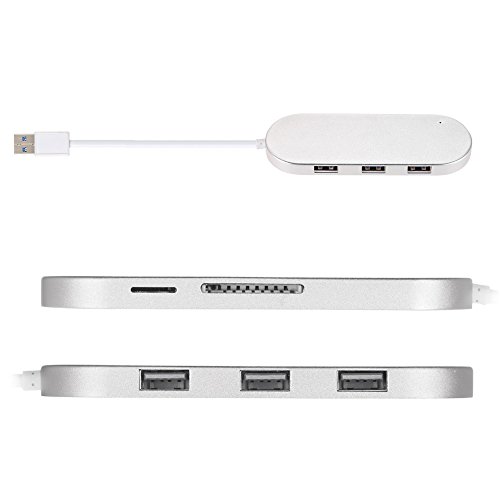 TurnRaise 3 Port Aluminium USB 3.0 Hub mit Multi-In-1 Kartenleser für iMac, MacBook, MacBook Pro, MacBook Air, Mac Mini, oder andere PC (USB-Hub) - 6