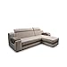 Produktbild Eckcouch Madryt, Ecksofa mit Einstellbare Kopfstütze, Funktionssofa, Polsterecke mit Bettkasten und Schlaffunktion, Bettsofa, Schlafcouch, Sofa (Hugo 02 + Madryt 126)