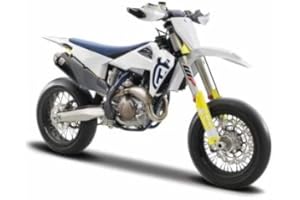 Bburago Cycle 18-51087 kompatibel mit Husqvarna FS 450 Supermoto, Weiss/Dekor, 1:18, Fertigmodell