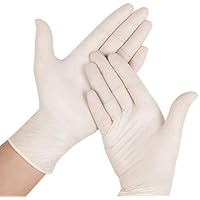 Coudre 100 Pieces Latex Disposable Gloves, Disposable Work Gloves Soft Industrial Gloves Rubber for Cleaning (Medium, 100 Pcs)