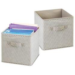 mDesign boîte de rangement pour le bureau, atelier, studio - panier de rangement pour ranger fichiers, papier d'imprimante, etc. - lot de 2- bac de rangement de mDesign - couleur : taupe/nature