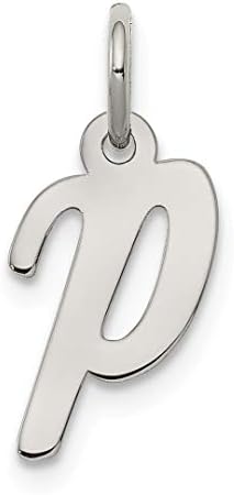 925 Sterling Silver Small Script Initial Monogram Name Letter P Pendant Charm Necklace Fine Jewelry For Women Gift Set