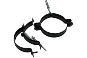 NOVA ITALF staffa fascetta a muro nera con tassello per tubo nero pellet scarico fumi (D 80 PZ 2)