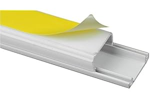 CEW COLCHESTER ELECTRICAL WHOLESALE LTD 16mm x 40mm PVC White Electrical Cable Cover Mini Trunking Conduit Wire Tidy Self Adhesive + Bends (16mm x 40mm 3 x 1Mtr Length)