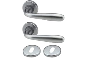 BRICOLEVA.IT Bricolevante Innentürgriffe, erhältlich in mehreren Varianten, verkauft als Paar – runder Türgriff (rund, satiniertes Chrom)