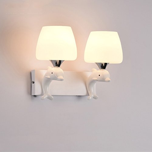 Preisvergleich Produktbild QQB Außenleuchte Wandleuchte E14 Schlafzimmer Nachttischlampe Wandlampe Moderne minimalistische warme Kinder Wandleuchte LED Harz Dolphin Wandleuchte