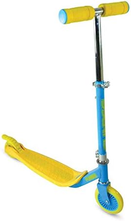 Funbee 2-Wheel Scooter with Rear Brake and Adjustable Handlebars (Blue/Yellow)