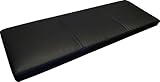 Schwarz Echtleder Bankauflage Sitzkissen Lederkissen Sitzpolster Bank Auflage doppelt genähtes Echt Leder Kissen Sitzauflage (40 x 80 cm)